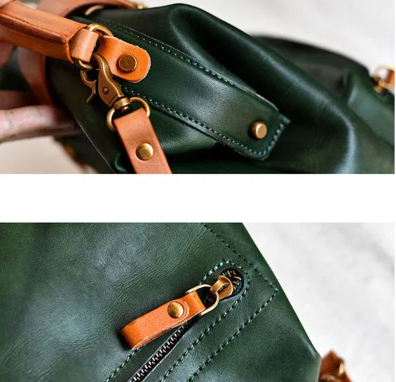 YAAGLE Lady Girls' Personalized Real Leather Sling Backpack YG00306