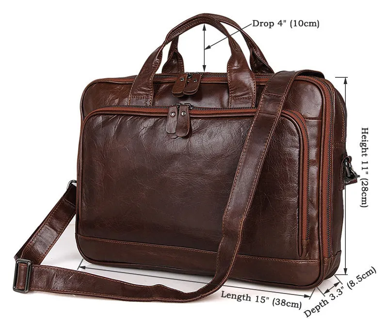 YAAGLE Men's Genuine Leather Business Travel Handbag YG7005Q
