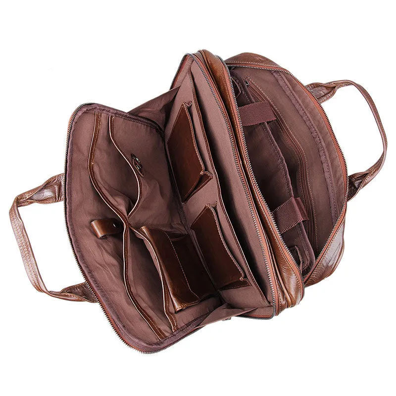 YAAGLE Men's Genuine Leather Business Travel Handbag YG7005Q