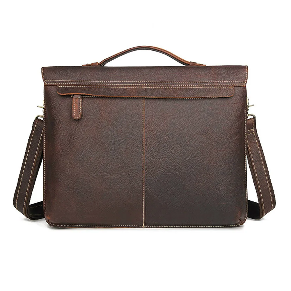 YAAGLE Men's Vintage Real Leather Laptop Business Handbag YG7090