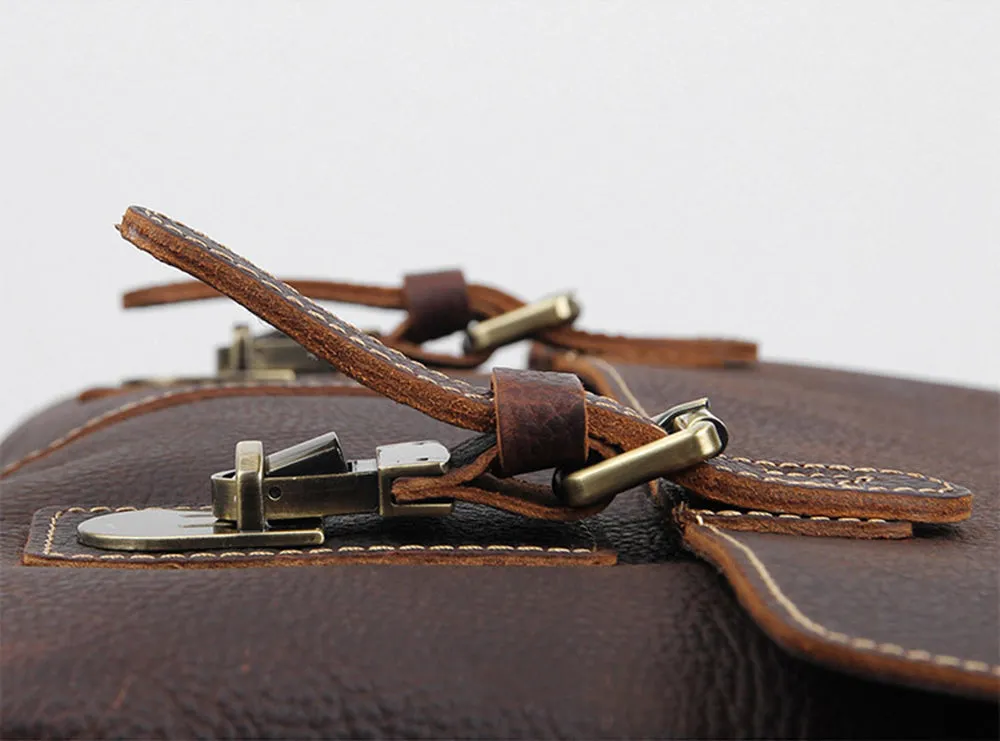 YAAGLE Men's Vintage Real Leather Laptop Business Handbag YG7090