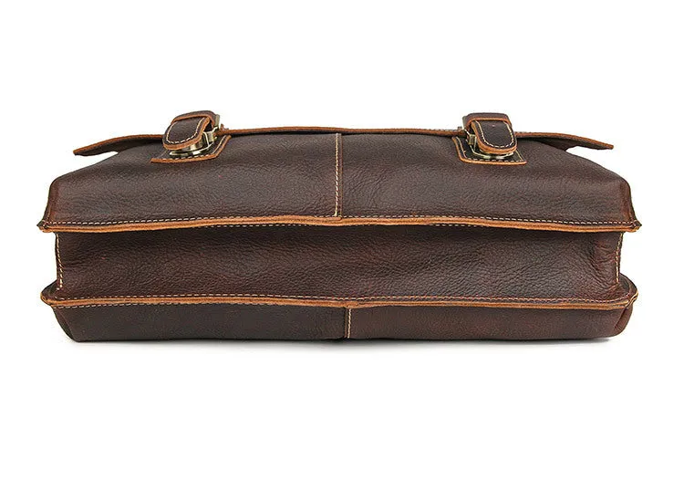 YAAGLE Men's Vintage Real Leather Laptop Business Handbag YG7090