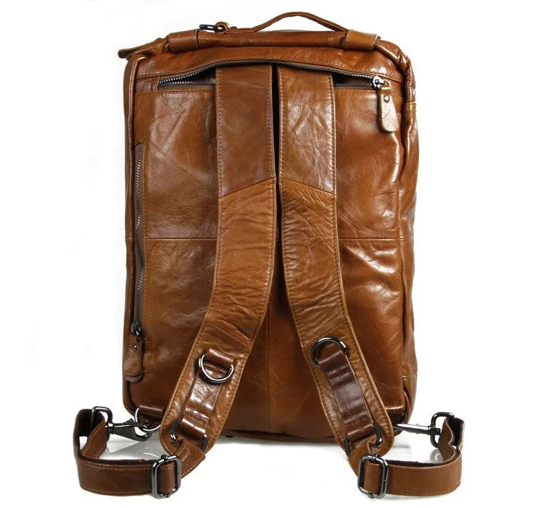 YAAGLE Multi-functional Real Leather Hand Briefcase Business Backpack YG7014