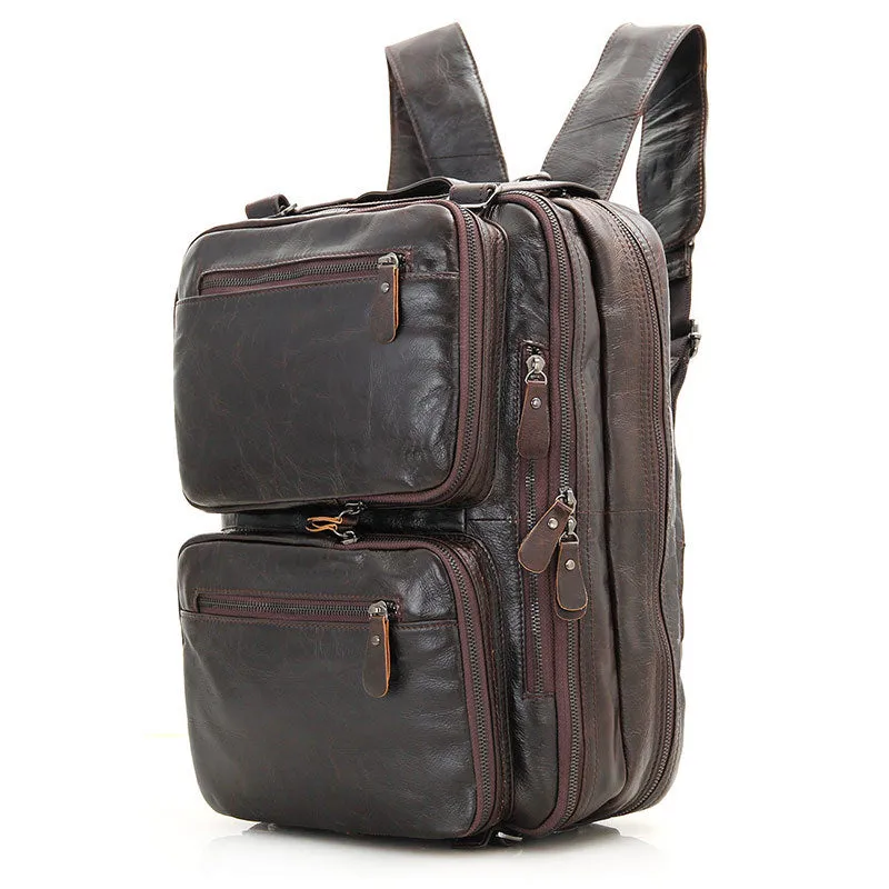 YAAGLE Multi-functional Real Leather Hand Briefcase Business Backpack YG7014