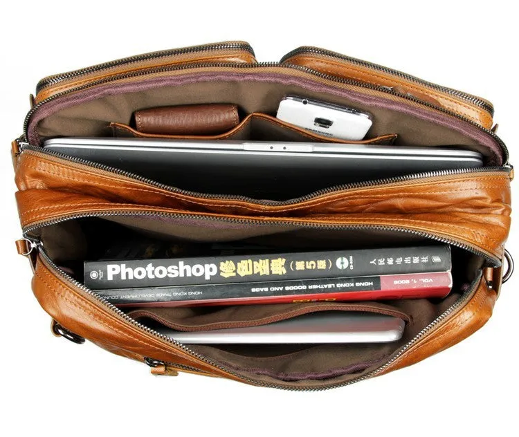 YAAGLE Multi-functional Real Leather Hand Briefcase Business Backpack YG7014