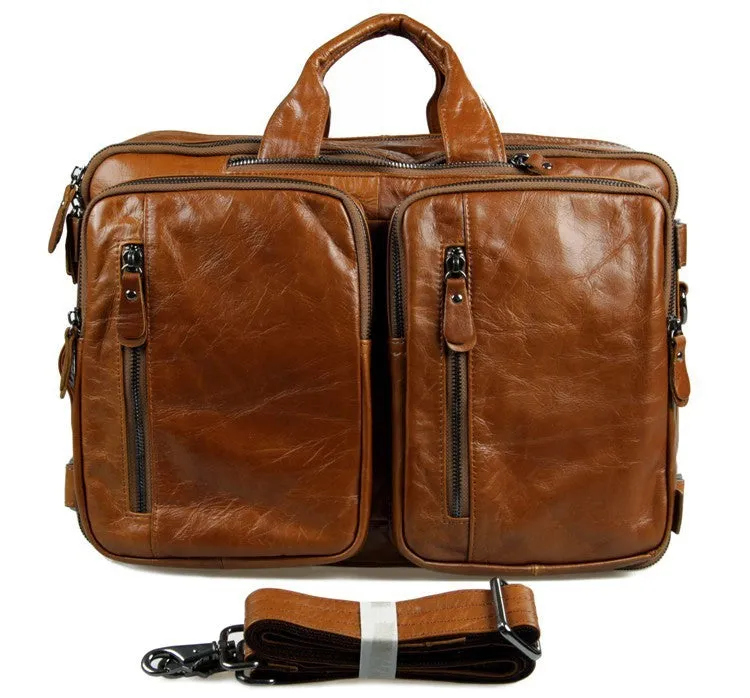 YAAGLE Multi-functional Real Leather Hand Briefcase Business Backpack YG7014