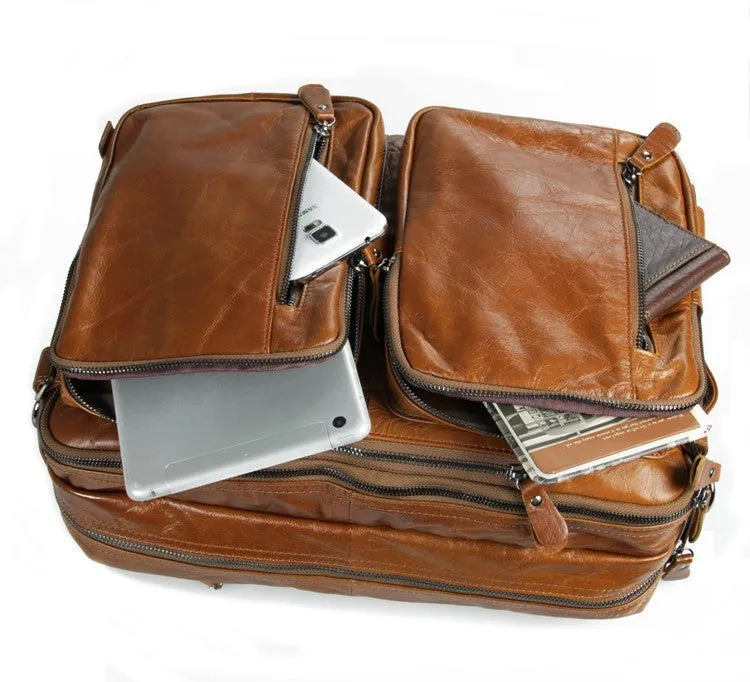 YAAGLE Multi-functional Real Leather Hand Briefcase Business Backpack YG7014