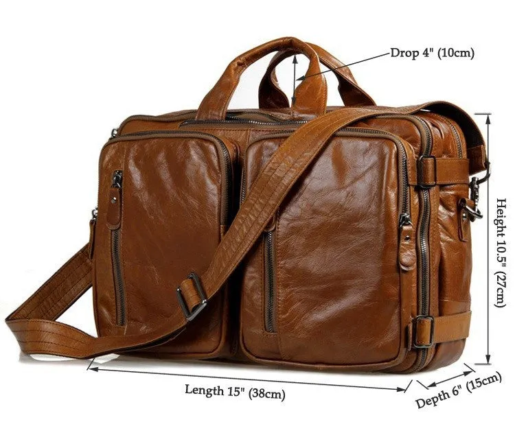 YAAGLE Multi-functional Real Leather Hand Briefcase Business Backpack YG7014