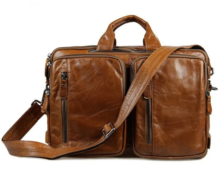 YAAGLE Multi-functional Real Leather Hand Briefcase Business Backpack YG7014