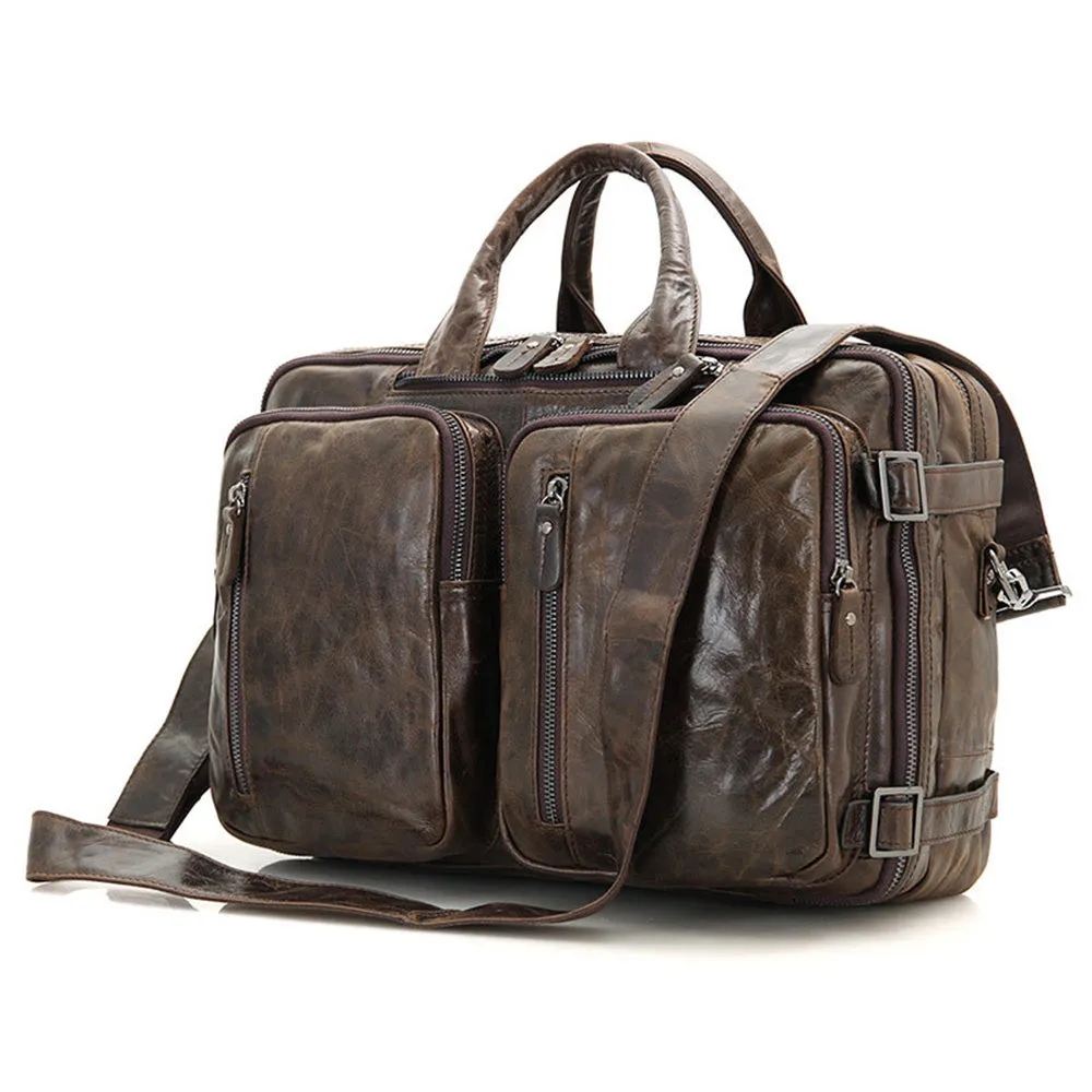 YAAGLE Multi-functional Real Leather Hand Briefcase Business Backpack YG7014
