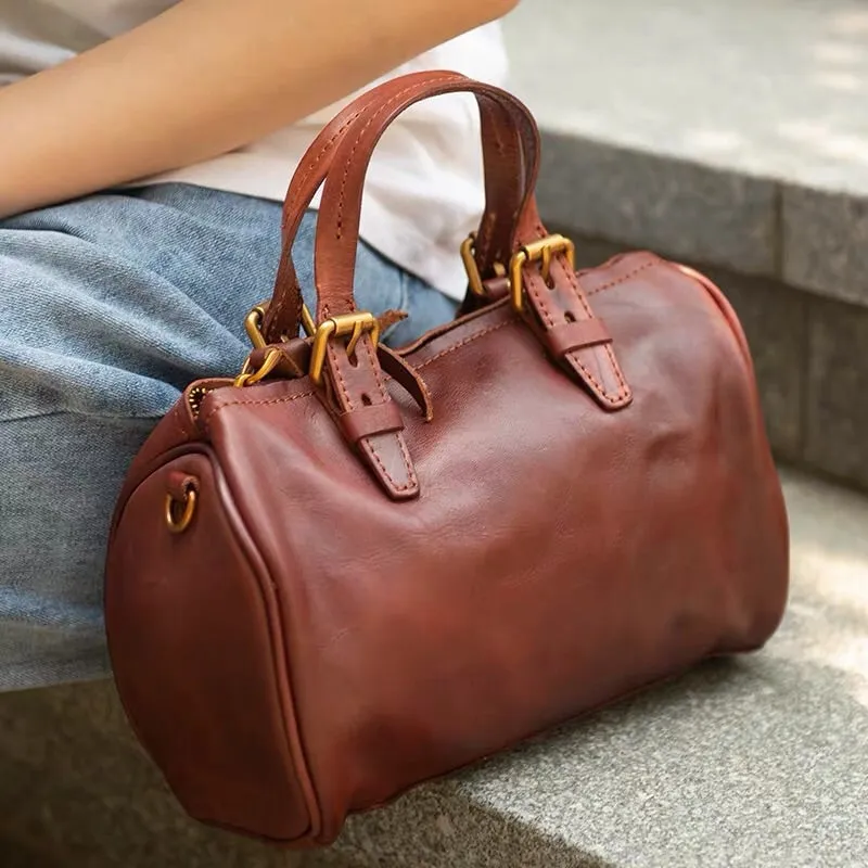 YAAGLE Women Tanned Leather Boston luggage Tote bag YG8815