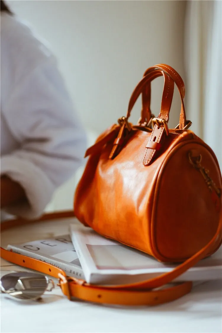 YAAGLE Women Tanned Leather Boston luggage Tote bag YG8815