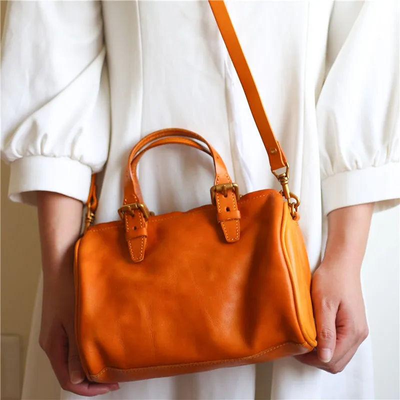 YAAGLE Women Tanned Leather Boston luggage Tote bag YG8815