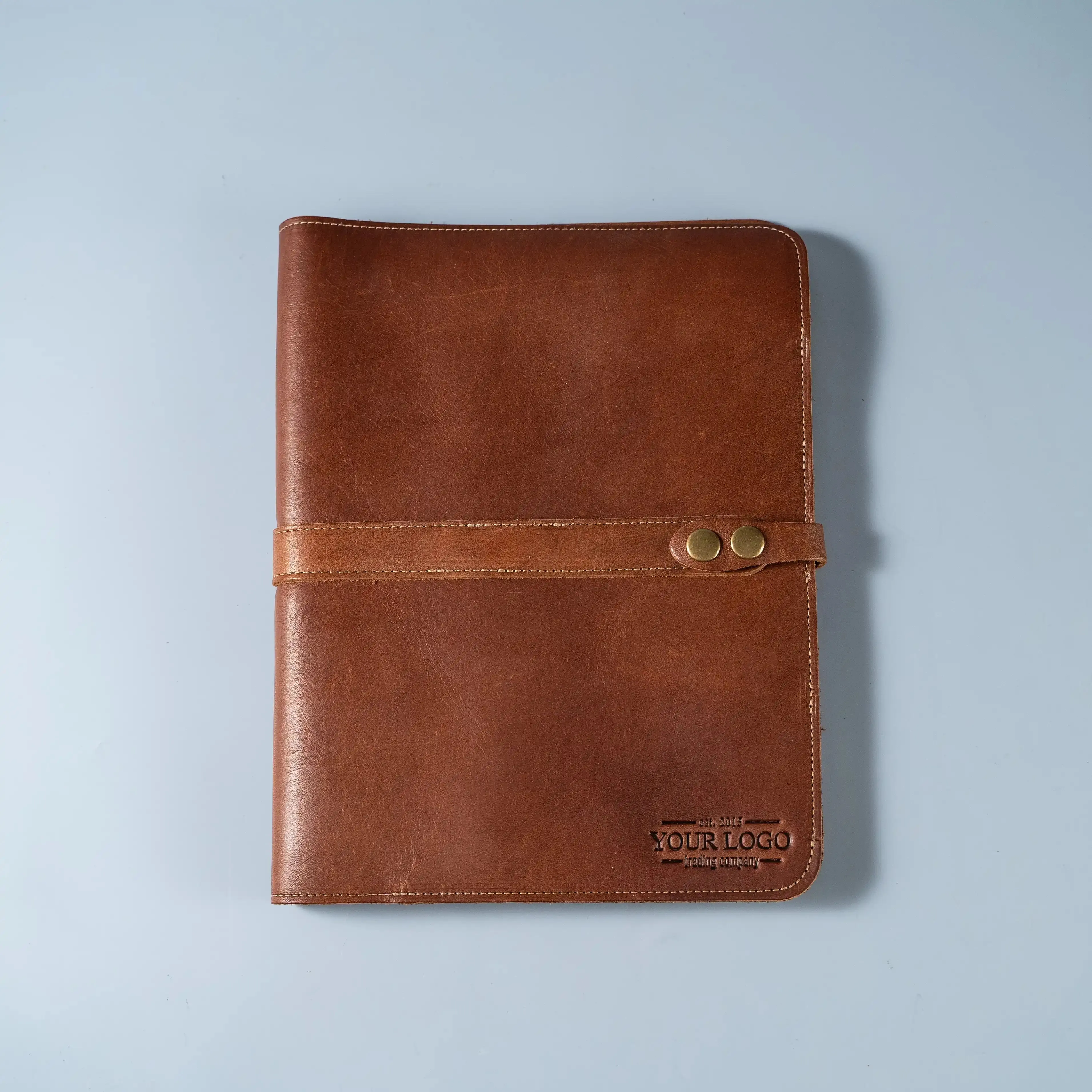 Your Logo   Our Leather - The Vanderbilt 2.0 Fine Leather Portfolio Padfolio - Custom Logo   Corporate Gifting