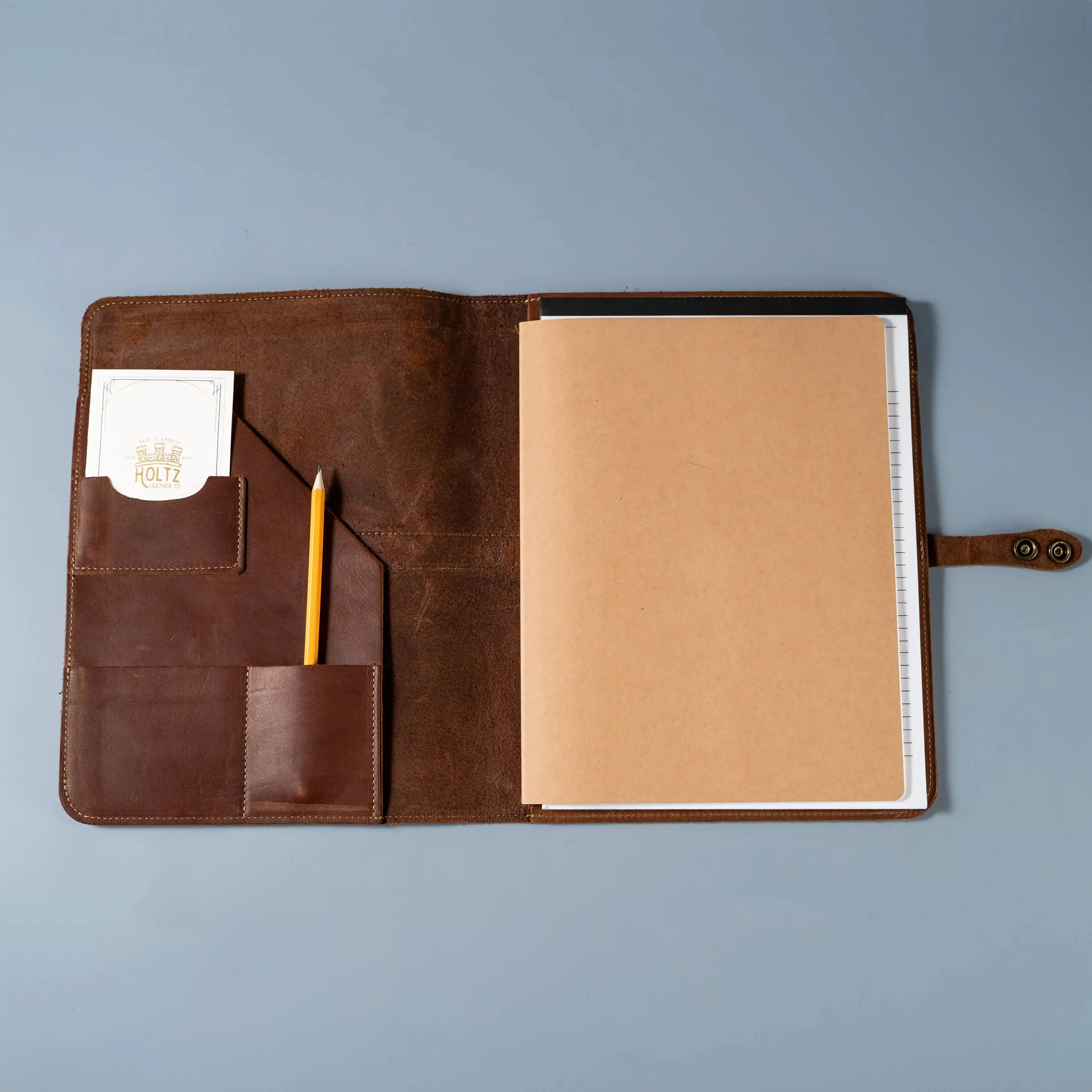 Your Logo   Our Leather - The Vanderbilt 2.0 Fine Leather Portfolio Padfolio - Custom Logo   Corporate Gifting