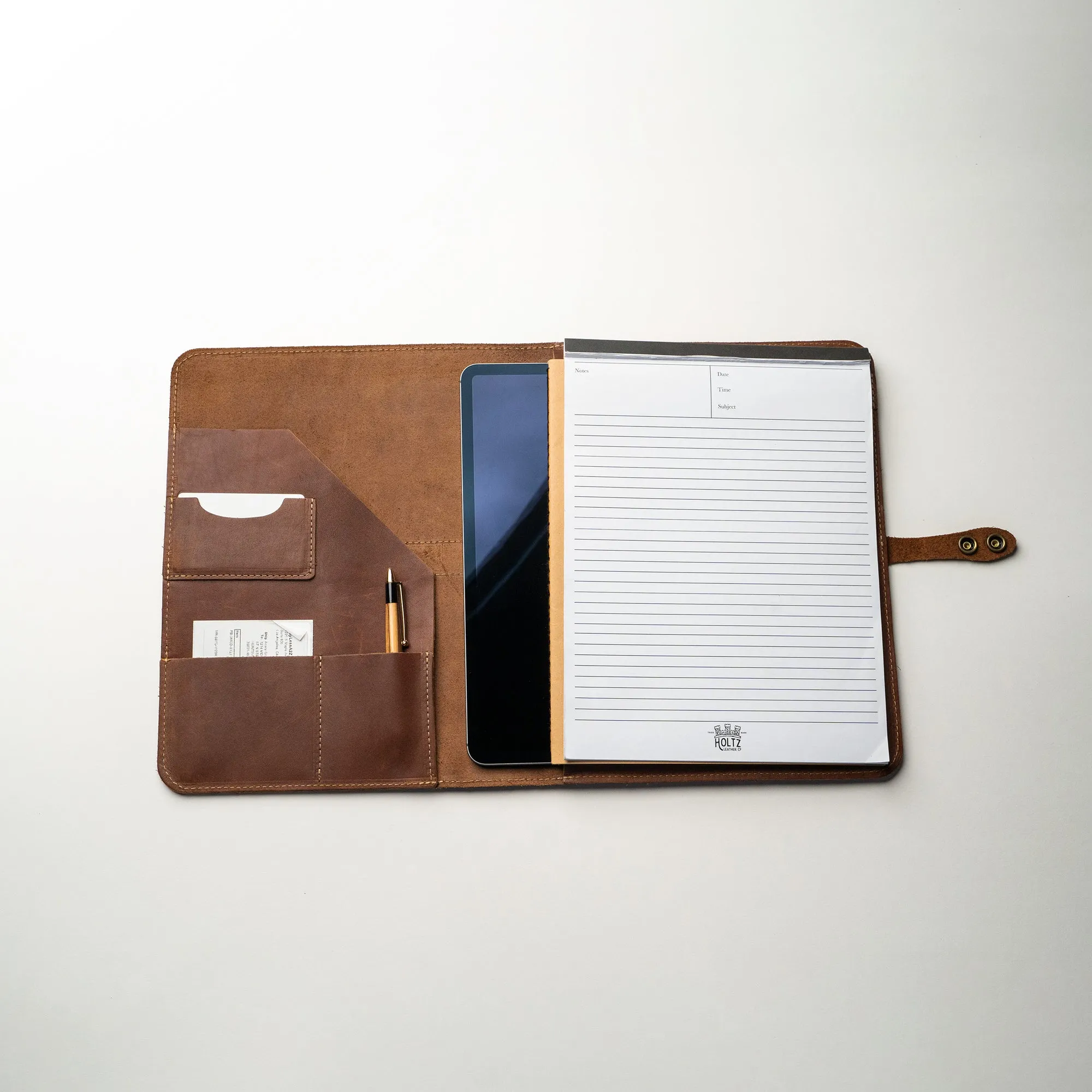 Your Logo   Our Leather - The Vanderbilt 2.0 Fine Leather Portfolio Padfolio - Custom Logo   Corporate Gifting