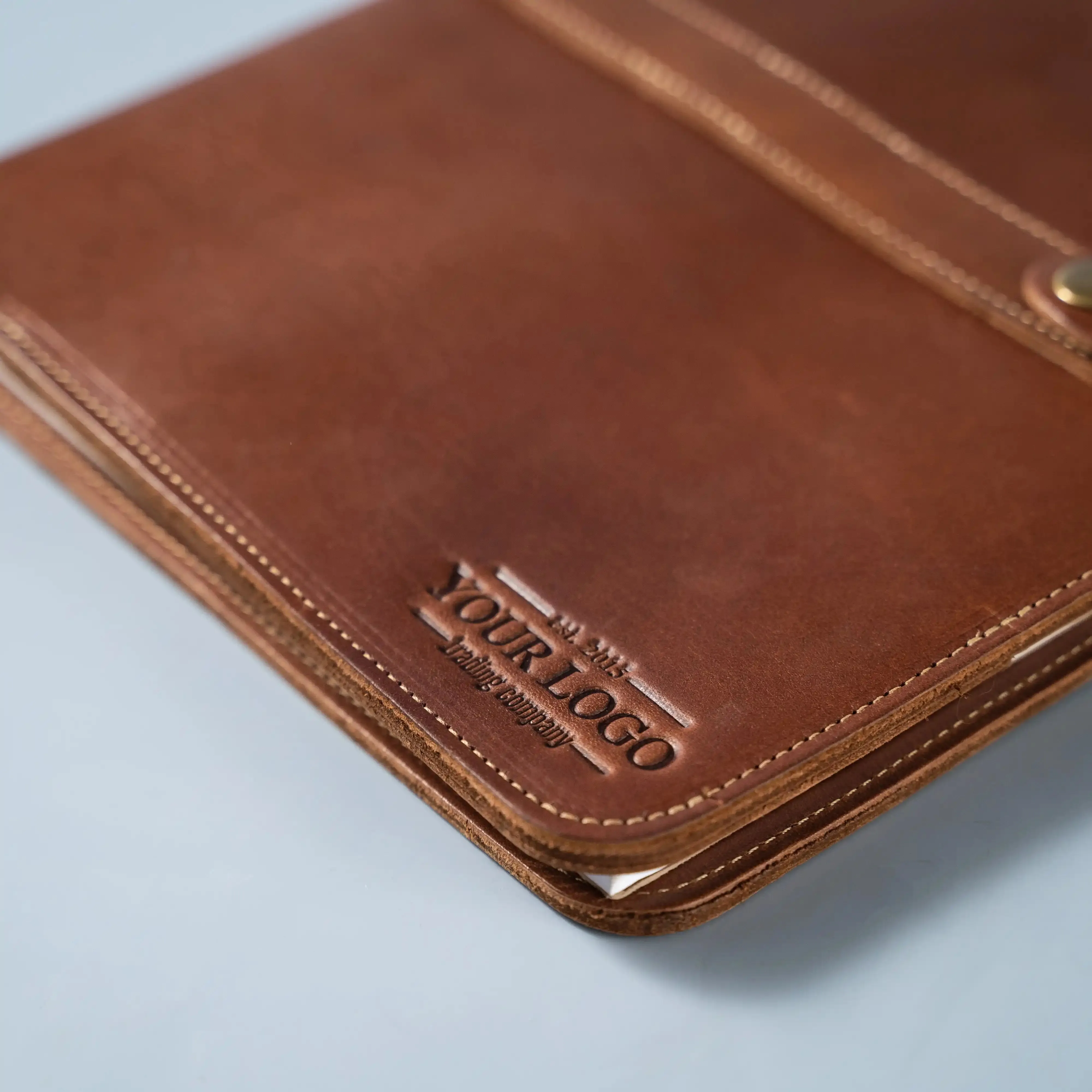 Your Logo   Our Leather - The Vanderbilt 2.0 Fine Leather Portfolio Padfolio - Custom Logo   Corporate Gifting