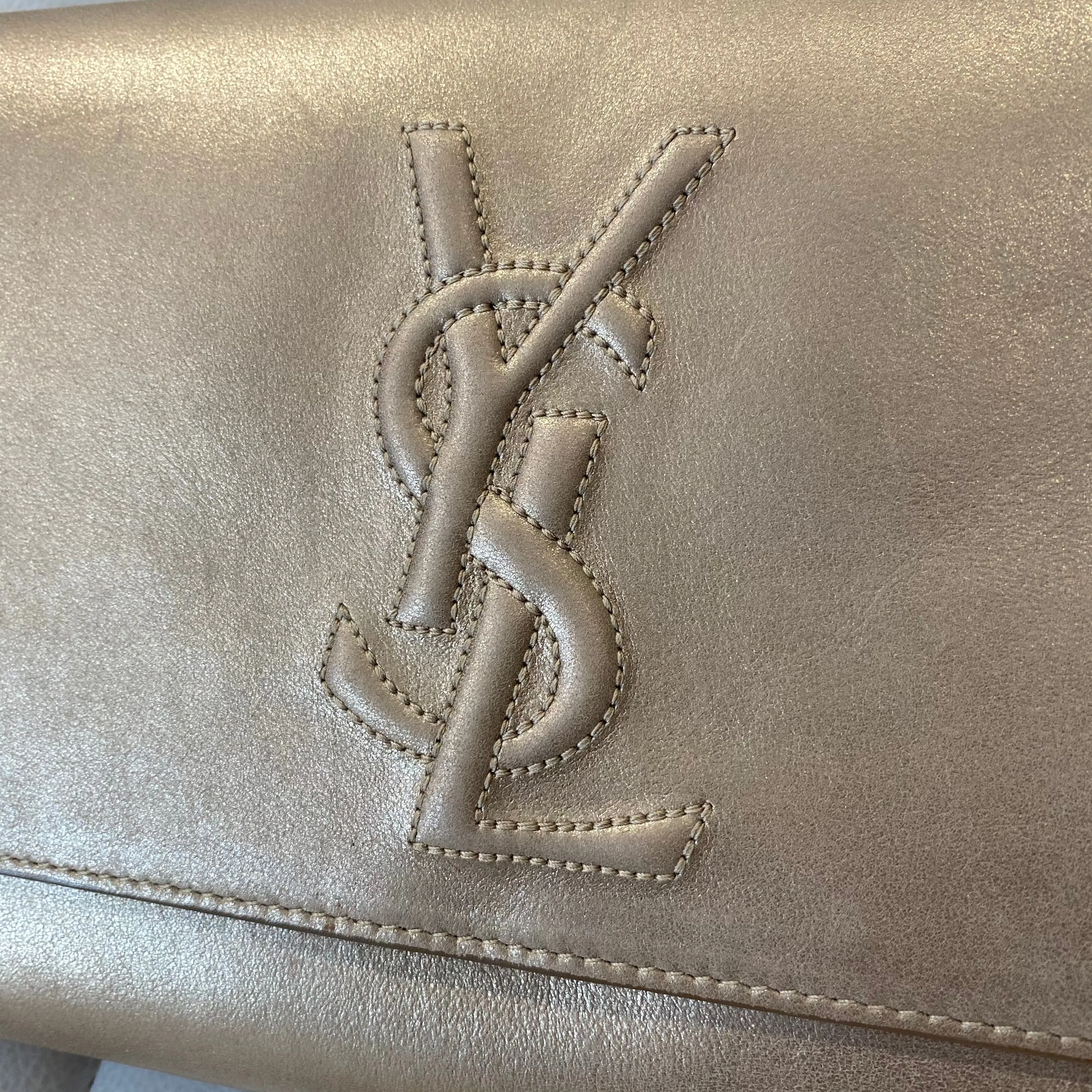 YSL Metallic Champagne Belle de Jour Clutch
