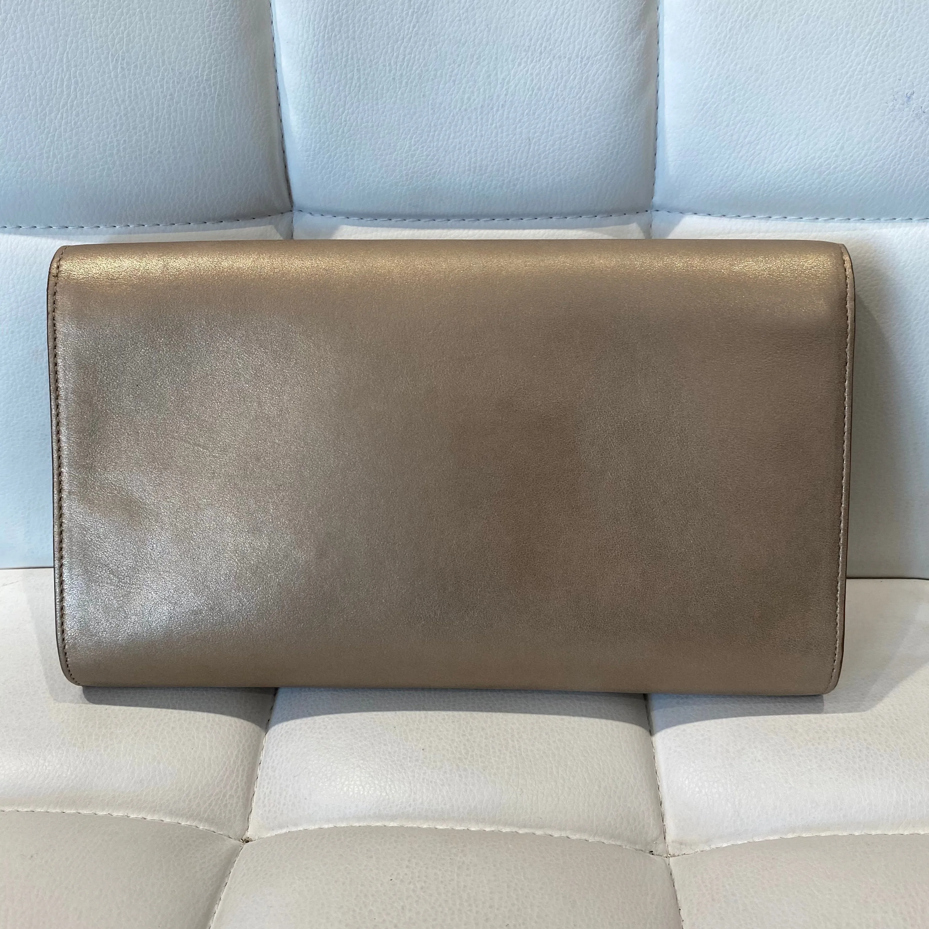 YSL Metallic Champagne Belle de Jour Clutch