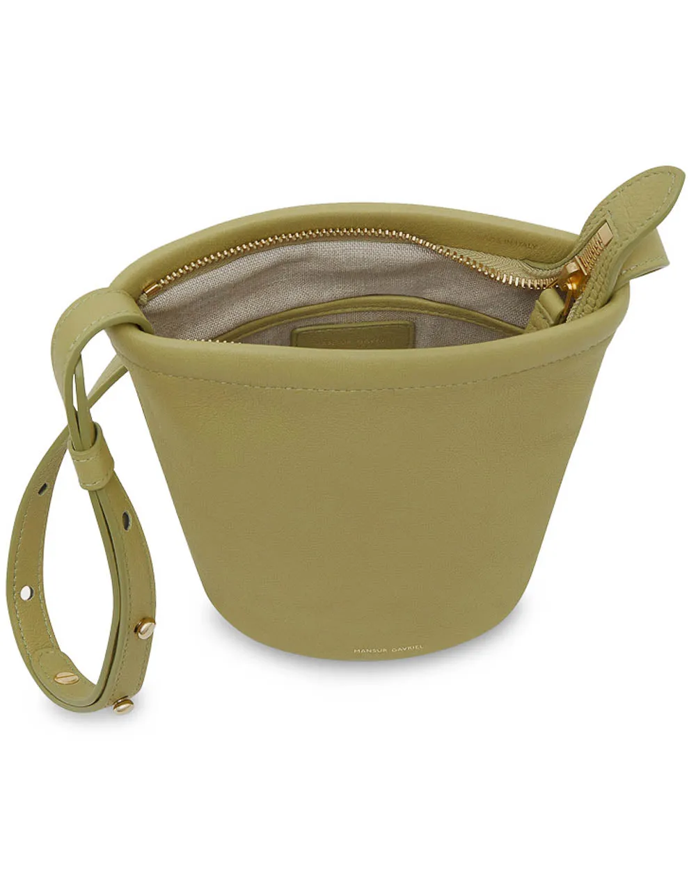 Zip Bucket Bag in Lime